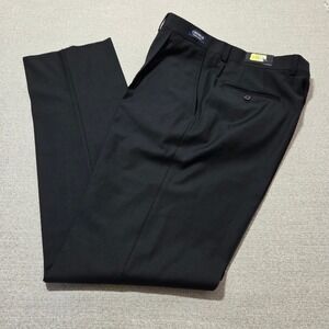 Cremieux Travel Smart Black Wool‎ Blend Pants Wrinkle Resistant 36R Unhemmed